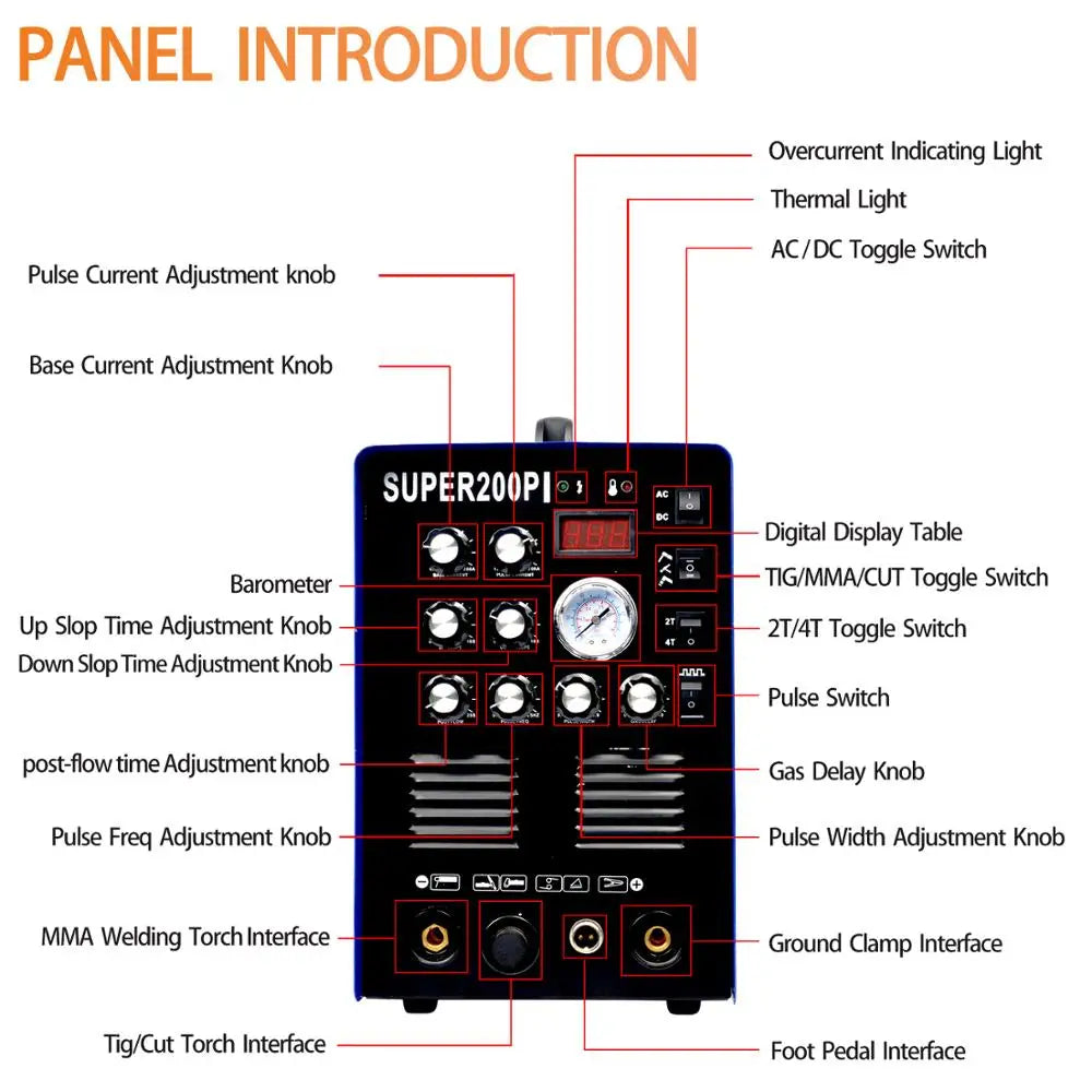 IGBT Pulse TIG/MMA Aluminium Welder 200A AC/DC 7 in 1 Milti-function Welding Equipment 50A Plasma Cutter Welding Machine