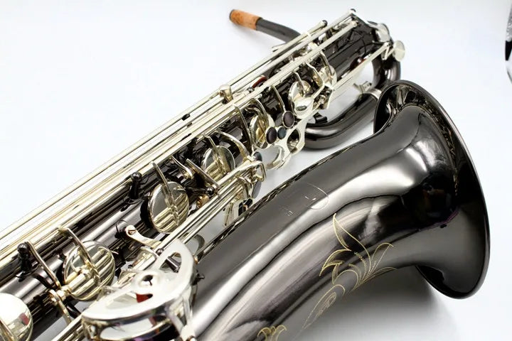 Il belin New E Flat Baritone Saxophone Black Nickel Surface Professional Brass Musical Instruments Sax Free Shipping