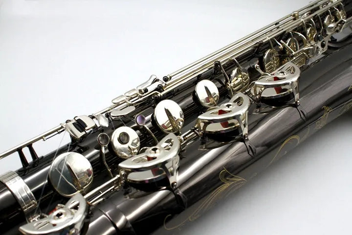 Il belin New E Flat Baritone Saxophone Black Nickel Surface Professional Brass Musical Instruments Sax Free Shipping