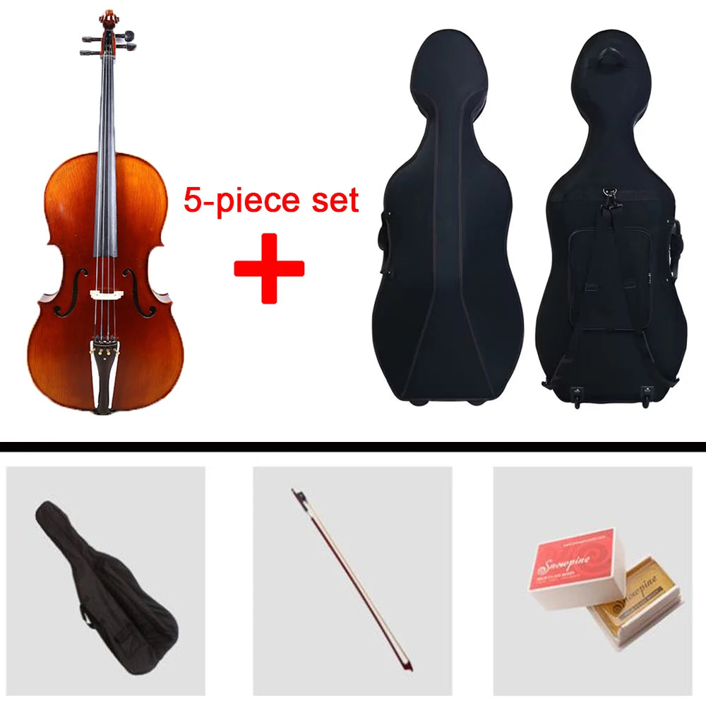 Imported European spruce cello 4/4 Maple back side panel student cello stringed instrument beginner professional concert violonc