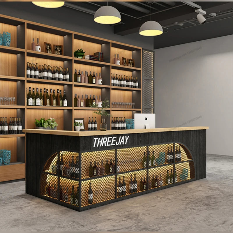 Industrial style bar, bar, table, barbecue, restaurant, cashier, gym, billiards room, front desk, reception desk