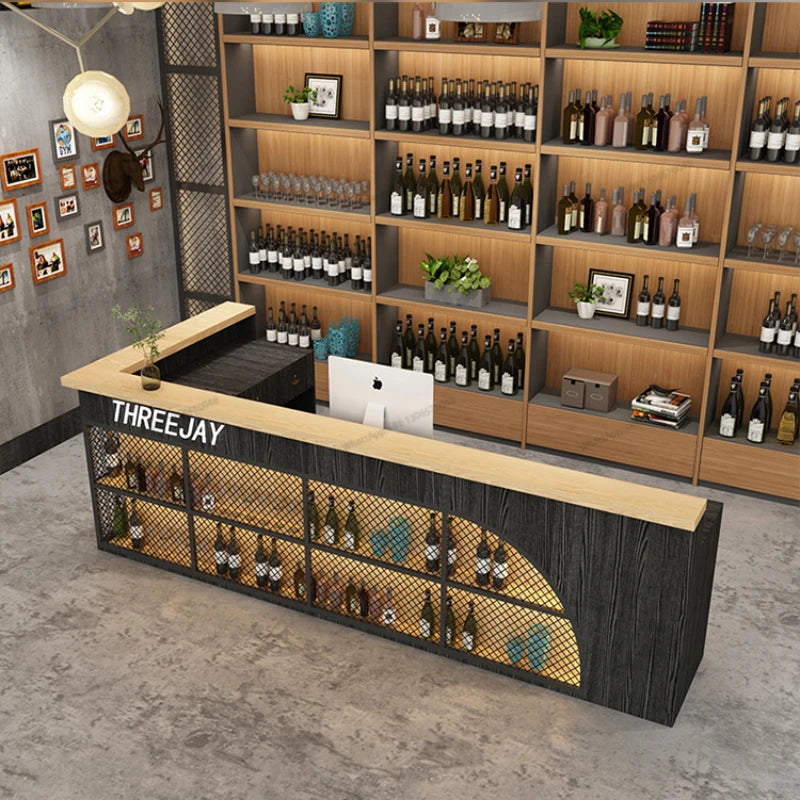 Industrial style bar, bar, table, barbecue, restaurant, cashier, gym, billiards room, front desk, reception desk