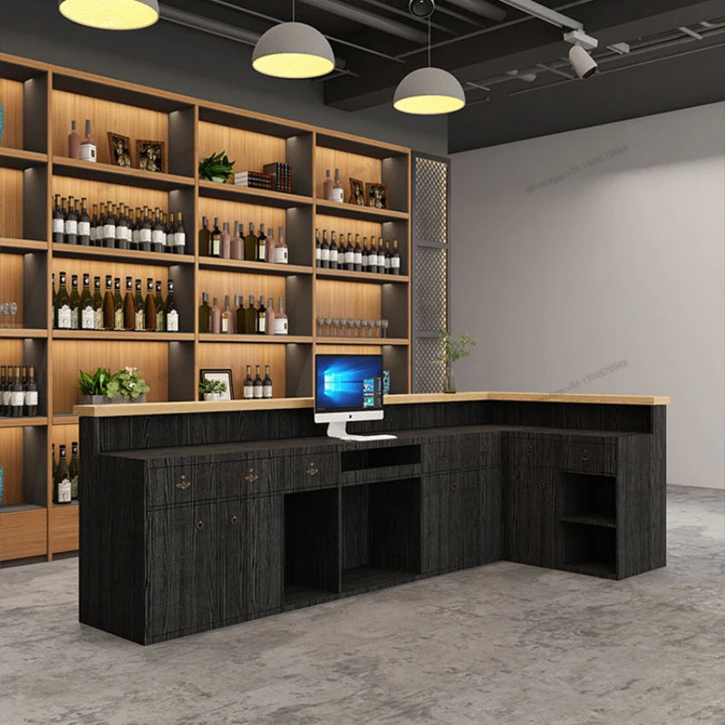 Industrial style bar, bar, table, barbecue, restaurant, cashier, gym, billiards room, front desk, reception desk