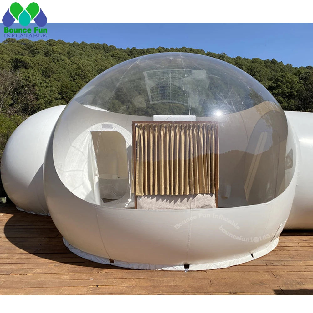 Inflatable Bubble Tent Big Clear Top Outdoor House Campaign Dome With Bedroom And Toilet For Camping Transparent Hotel Glamping