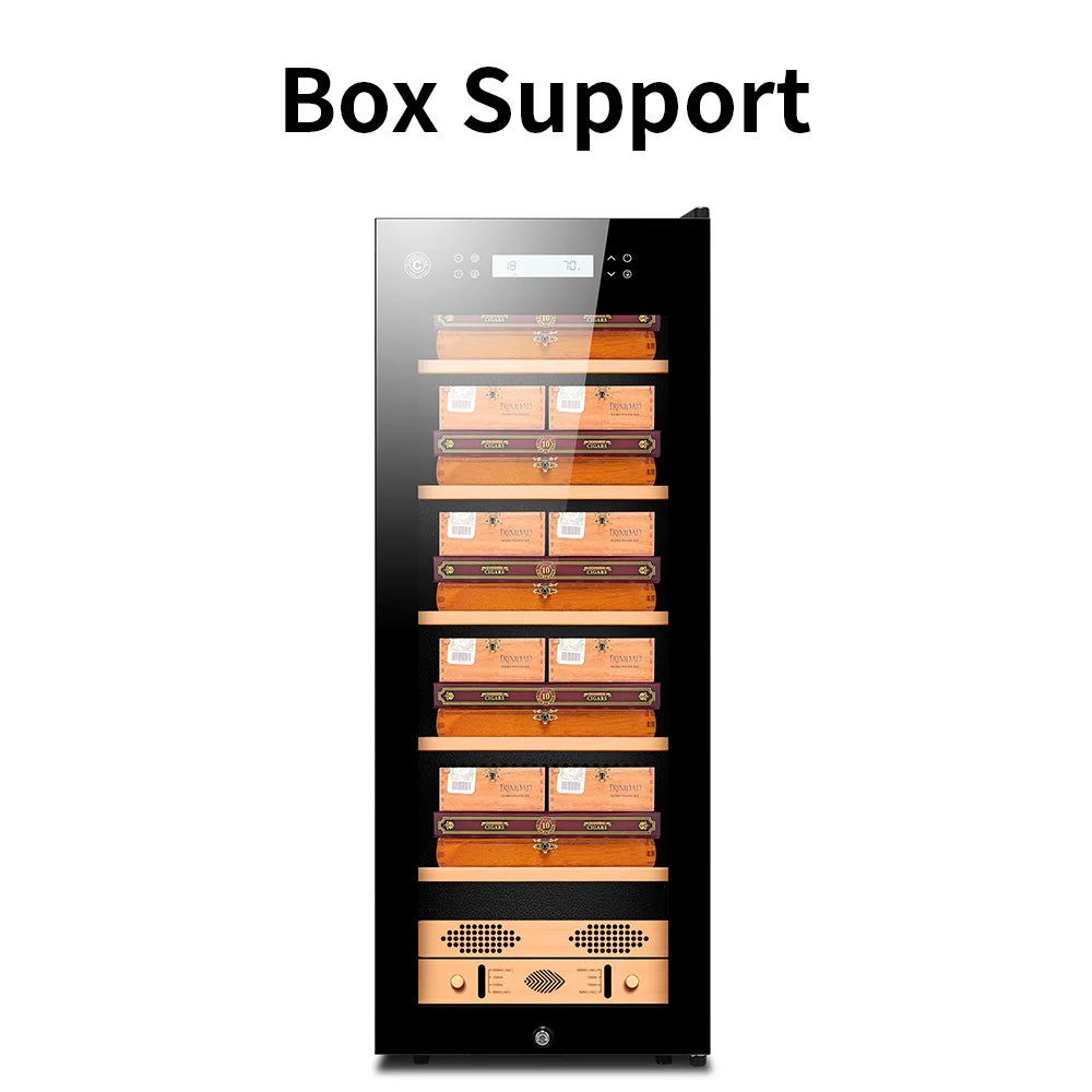 Intelligent Cedar Wood Humidor Large Capacity For 800pc Cigar Humidor Cabinet Refrigerator Control Humidity Temperature No Noise