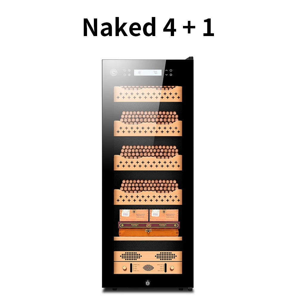 Intelligent Cedar Wood Humidor Large Capacity For 800pc Cigar Humidor Cabinet Refrigerator Control Humidity Temperature No Noise