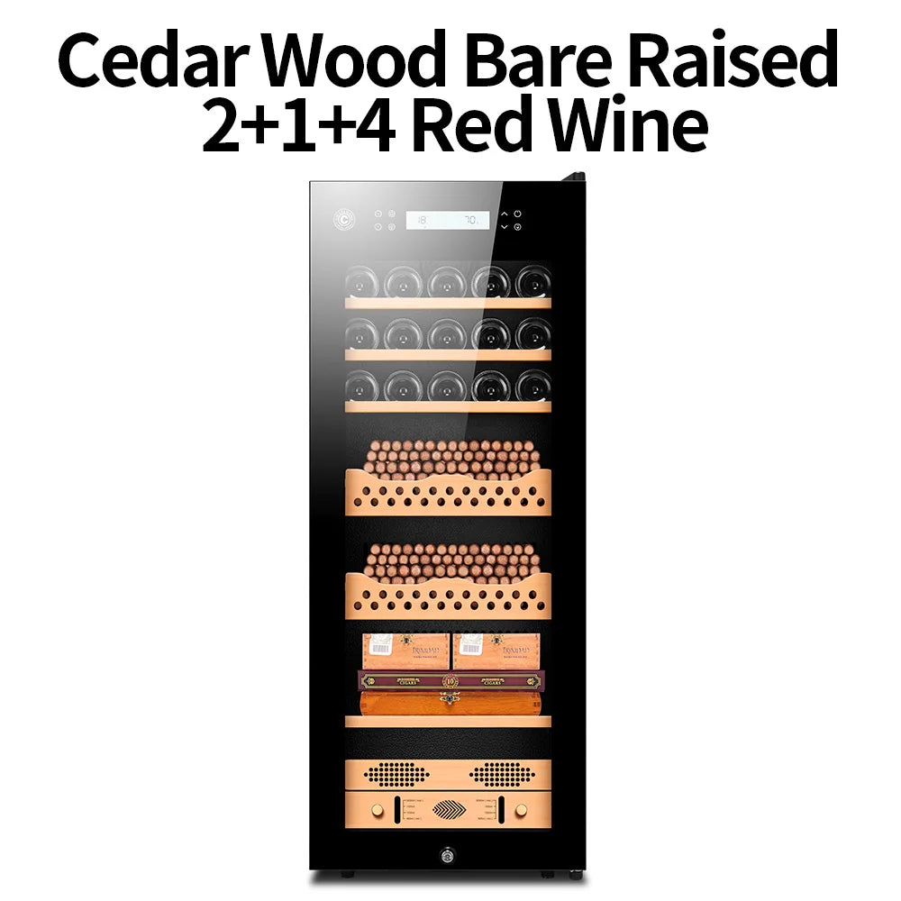 Intelligent Cedar Wood Humidor Large Capacity For 800pc Cigar Humidor Cabinet Refrigerator Control Humidity Temperature No Noise