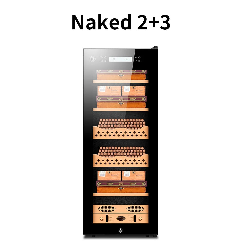 Intelligent Cedar Wood Humidor Large Capacity For 800pc Cigar Humidor Cabinet Refrigerator Control Humidity Temperature No Noise