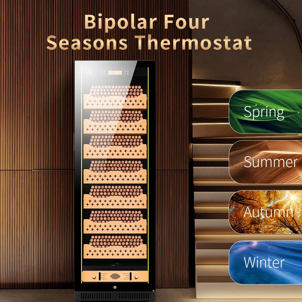 Intelligent Cigar Humidor Large Capacity For 1800pcs Cigar Red Wine Tea Refrigerator Control Temperature Humidity Energy Saving