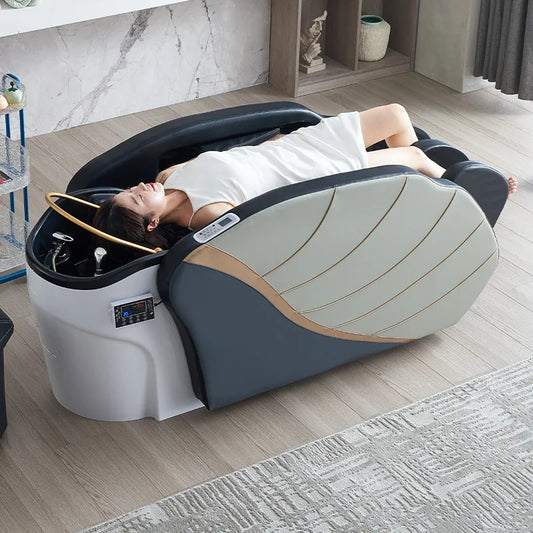 Intelligent electric massage hair washing bed, hair salon exclusive fully automatic water circulation fumigation head therapy