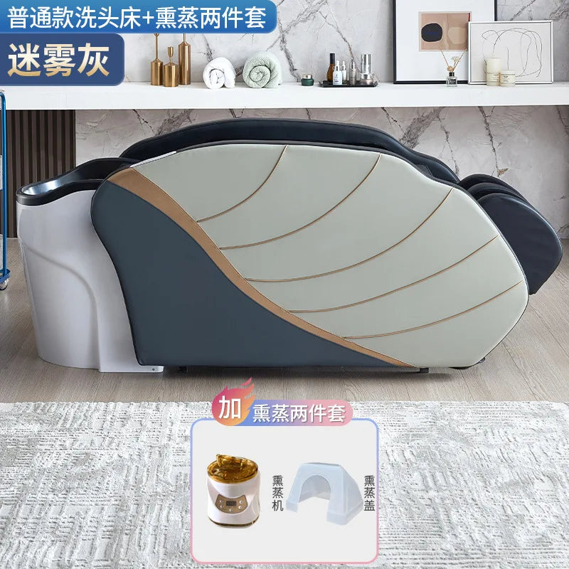 Intelligent electric massage hair washing bed, hair salon exclusive fully automatic water circulation fumigation head therapy