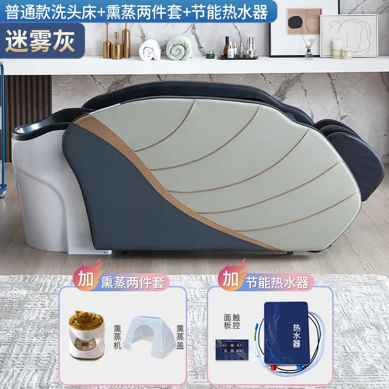 Intelligent electric massage hair washing bed, hair salon exclusive fully automatic water circulation fumigation head therapy