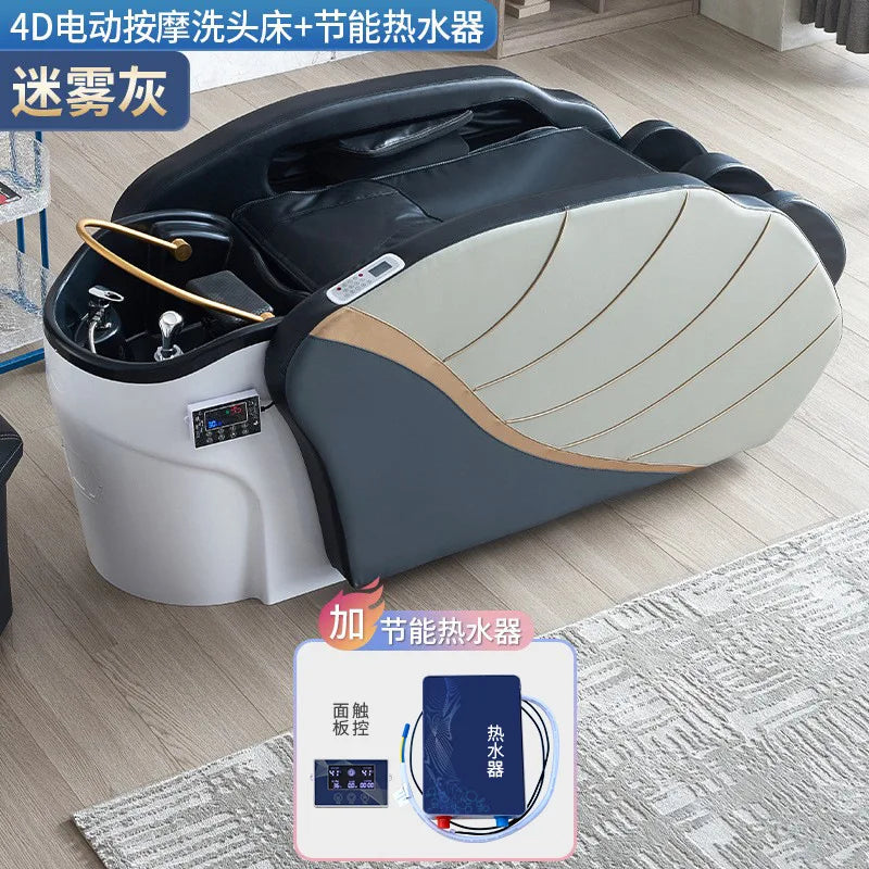 Intelligent electric massage hair washing bed, hair salon exclusive fully automatic water circulation fumigation head therapy
