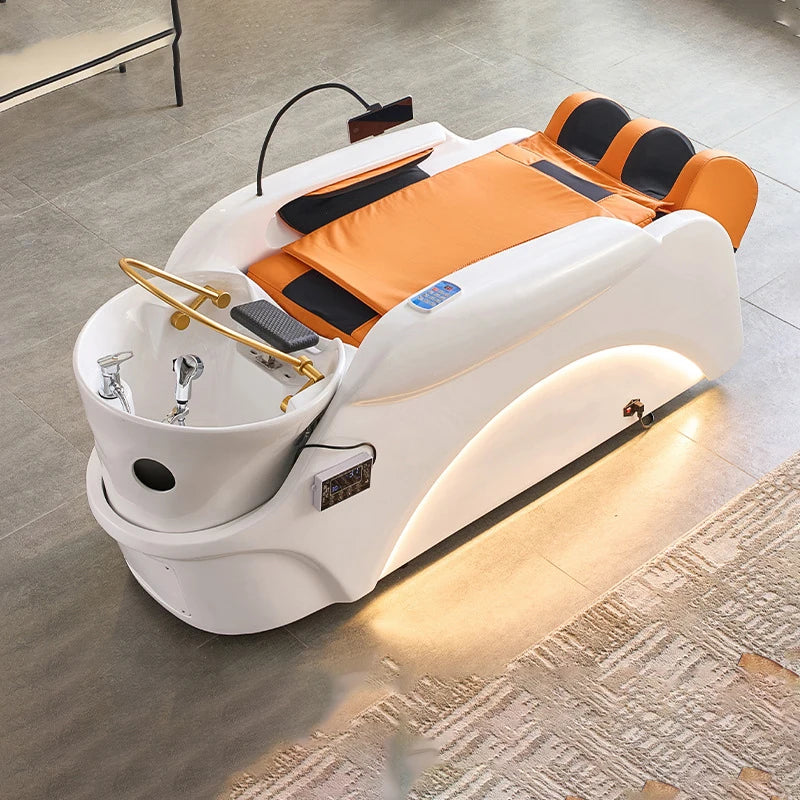 Intelligent electric massage hair washing bed, hair salon, fully automatic water circulation fumigation head therapy bed