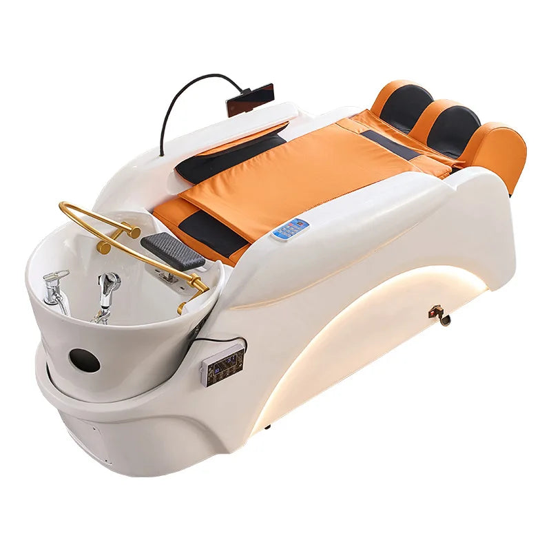 Intelligent electric massage hair washing bed, hair salon, fully automatic water circulation fumigation head therapy bed