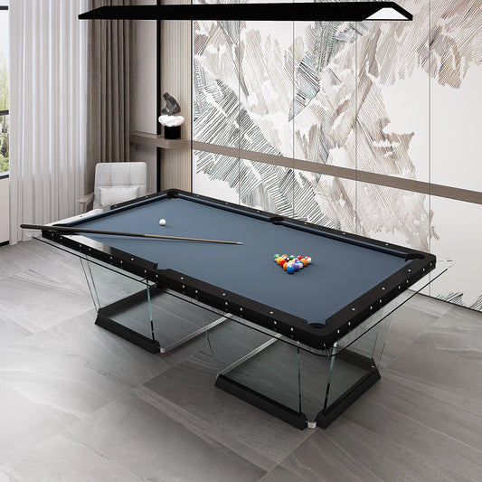 Italian Crystal Tempered Glass Billiard Table, American Style Transparent Acrylic Fancy Nine Ball Home Standard Table Tennis