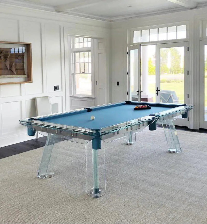 Italian High-end Crystal Glass Standard Billiards Table, Home Indoor Tempered Glass Billiards Table