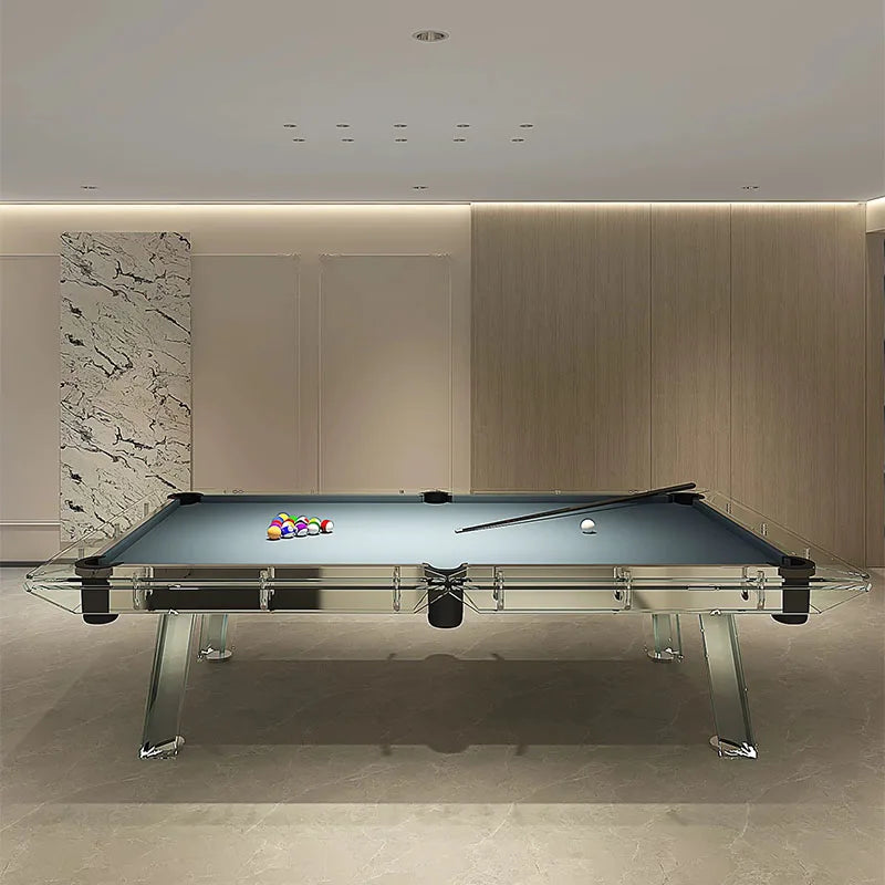 Italian High-end Crystal Glass Standard Billiards Table, Home Indoor Tempered Glass Billiards Table