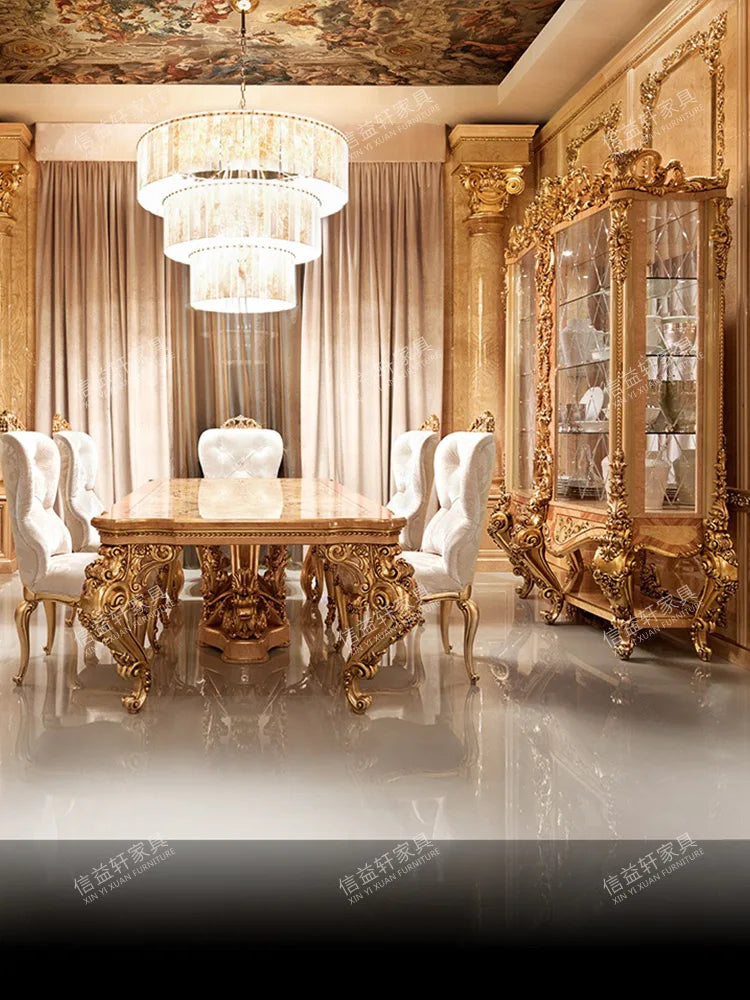 Italian solid wood wine cabinet villa glass wine cabinet palace luxury storage lockers