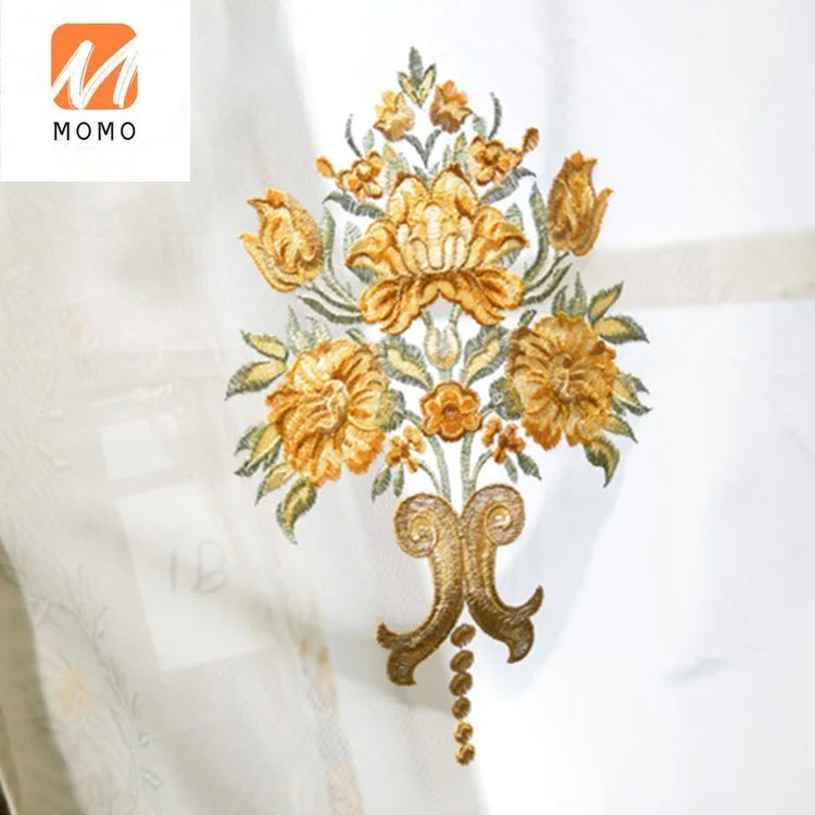 Italy Rococo Style thickening Dutch flannel villa French Window Curtain brand high-grade new classical fine embroidery curtain
