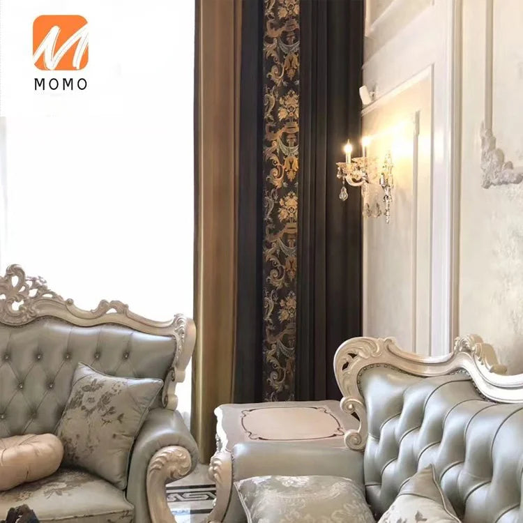 Italy Rococo Style thickening Dutch flannel villa French Window Curtain brand high-grade new classical fine embroidery curtain