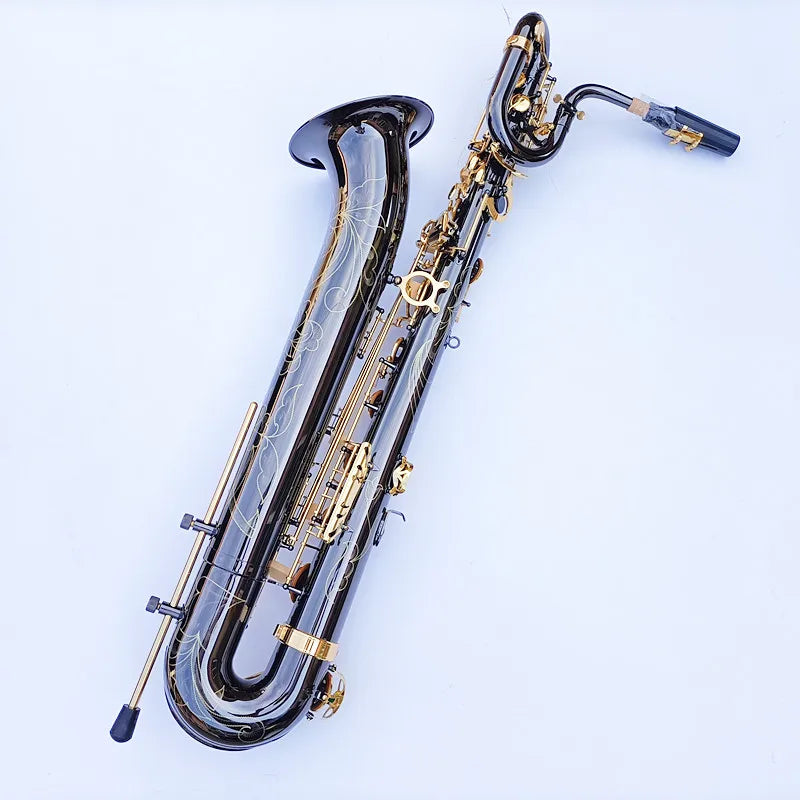 JM High Quality Baritone E Flat Saxophone New Arrival Brass Black Nickel Plated Sax Musical Instruments with Mouthpiece Case