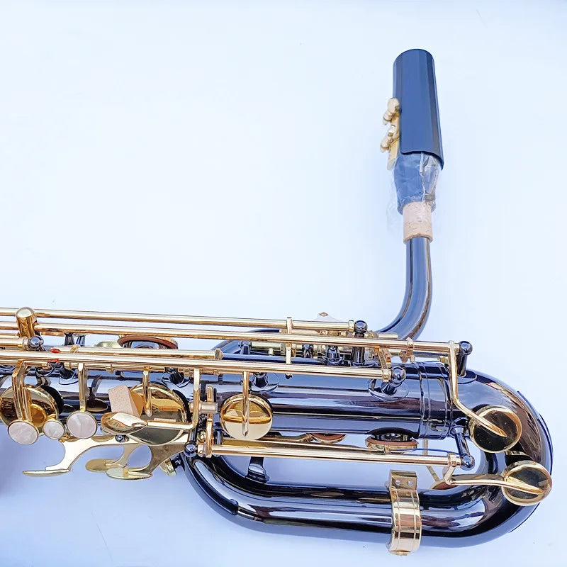 JM High Quality Baritone E Flat Saxophone New Arrival Brass Black Nickel Plated Sax Musical Instruments with Mouthpiece Case