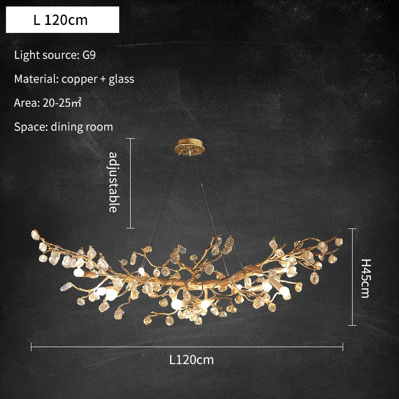 JMZM Modern light luxury crystal chandelier living room main lamp villa atmosphere round restaurant lamp flower bedroom lamp