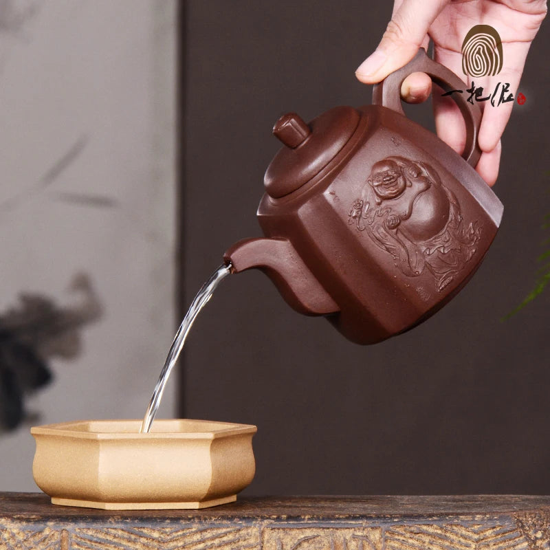 |Jack! Famous Zhou Xiaozhong manual craft teapot high-end pot pot of maitreya happy new products