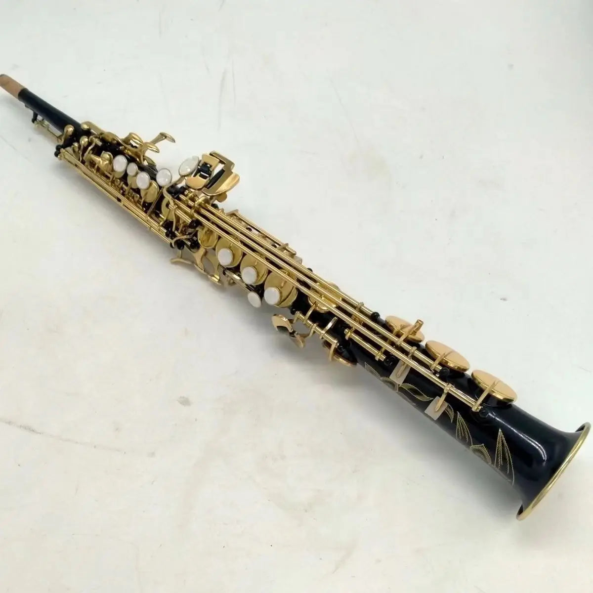 Japan 82Z Soprano Saxophone B-Flat Straight black Gold Lacquered Body musical instrument professional with Case Accessories