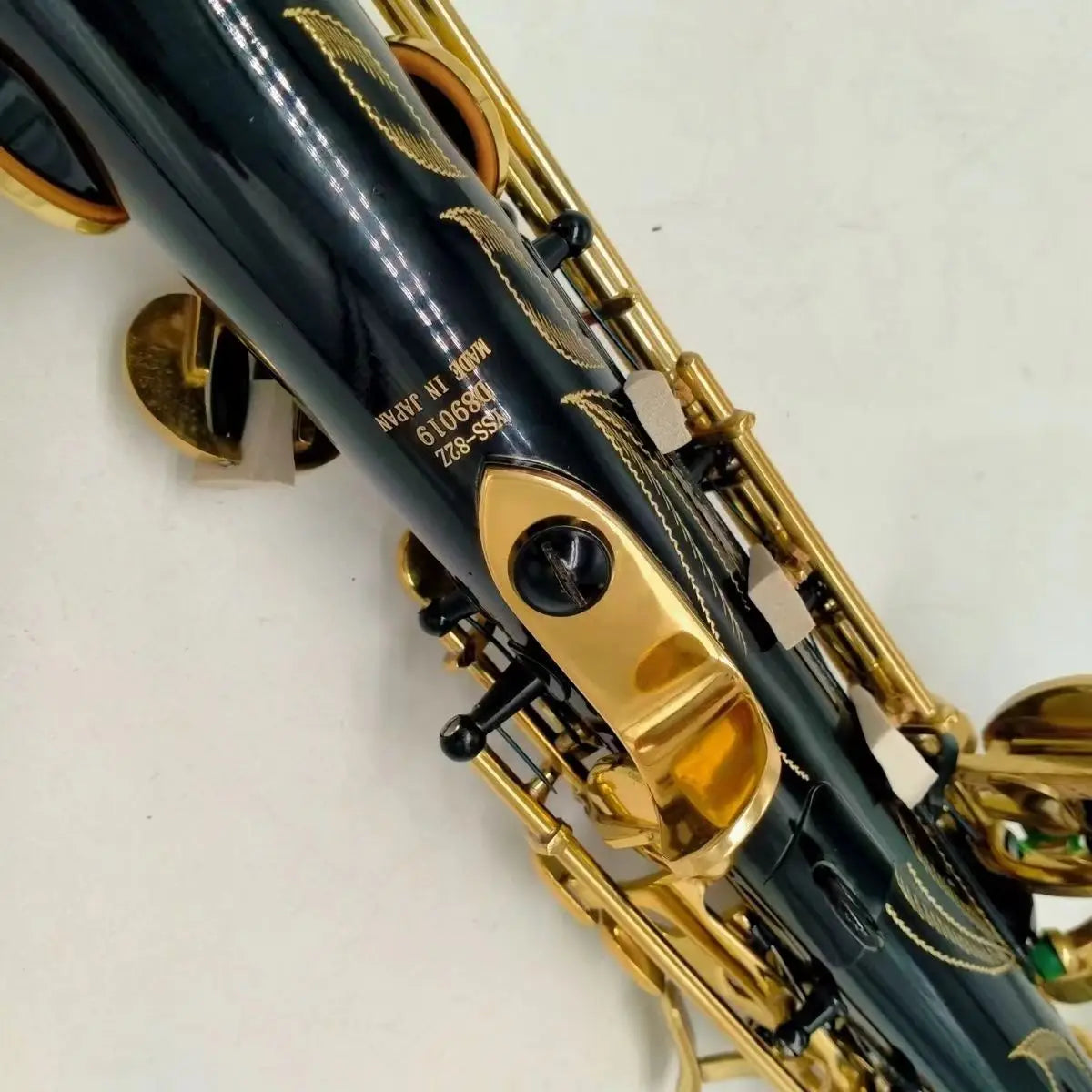 Japan 82Z Soprano Saxophone B-Flat Straight black Gold Lacquered Body musical instrument professional with Case Accessories
