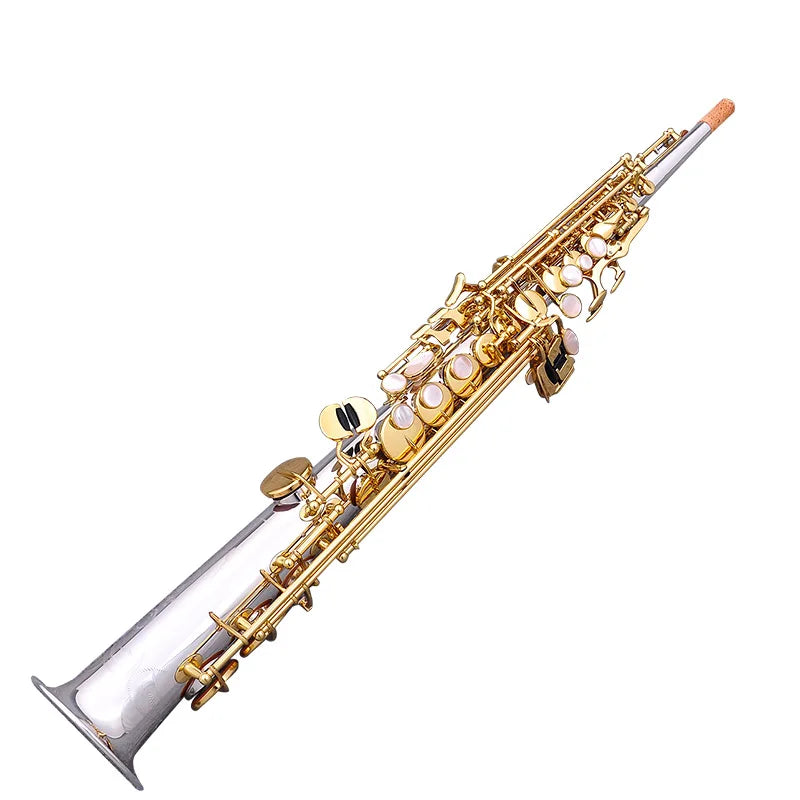 Japan Soprano Saxophone SWO 37 Nickel silver High Quality Straight B flat Sax Musical Free Shipping with Hard boxs
