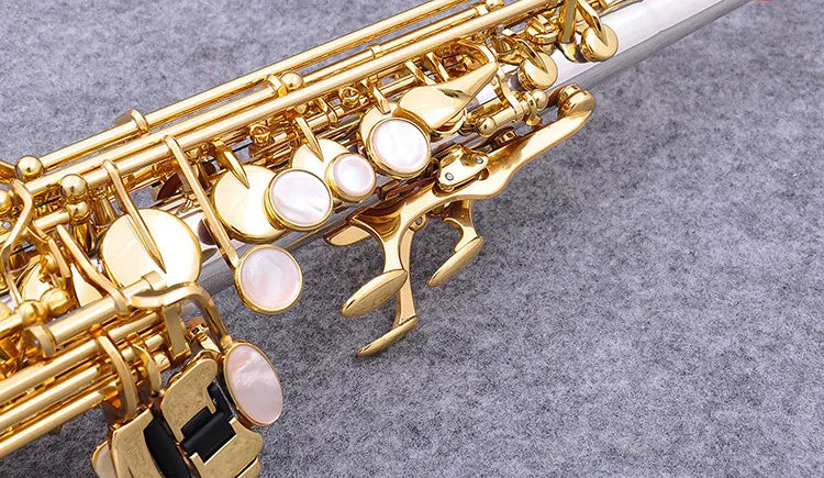 Japan Soprano Saxophone SWO 37 Nickel silver High Quality Straight B flat Sax Musical Free Shipping with Hard boxs