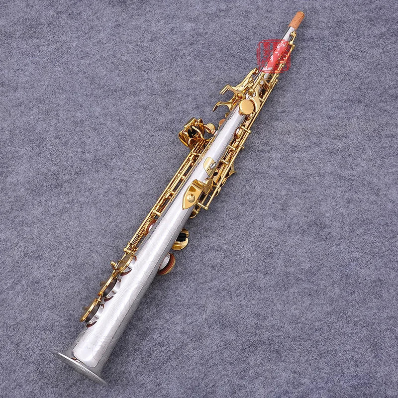 Japan Soprano Saxophone SWO 37 Nickel silver High Quality Straight B flat Sax Musical Free Shipping with Hard boxs