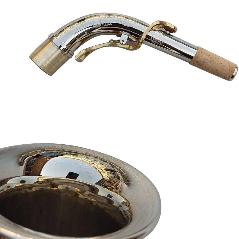 Japan jazz NEW A WO37 Alto Saxophone Brass Nickel Silver Plated Gold Key Professional Musical Instruments Sax Mouthpiece With Ca
