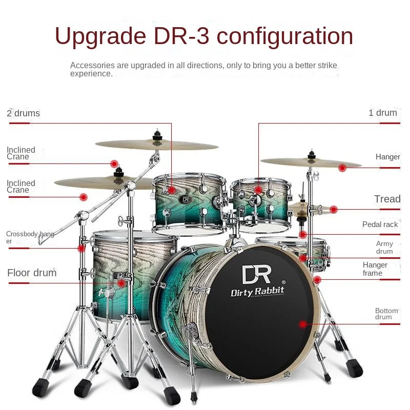 MMOOKA Jazz Drum Adult Beginner Drum Set Stage Performance Professional Western Percussion Musical Instrument Drum Set Jazz Drum