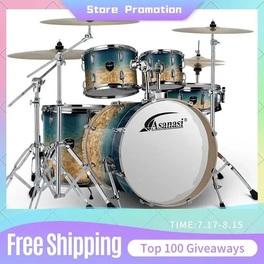 MMOOKA Jazz Drum Kit Set Rock Band Professional Percuss Metal Drum Set Professional Adults Cymbal Bateria Musical Drums Instrument