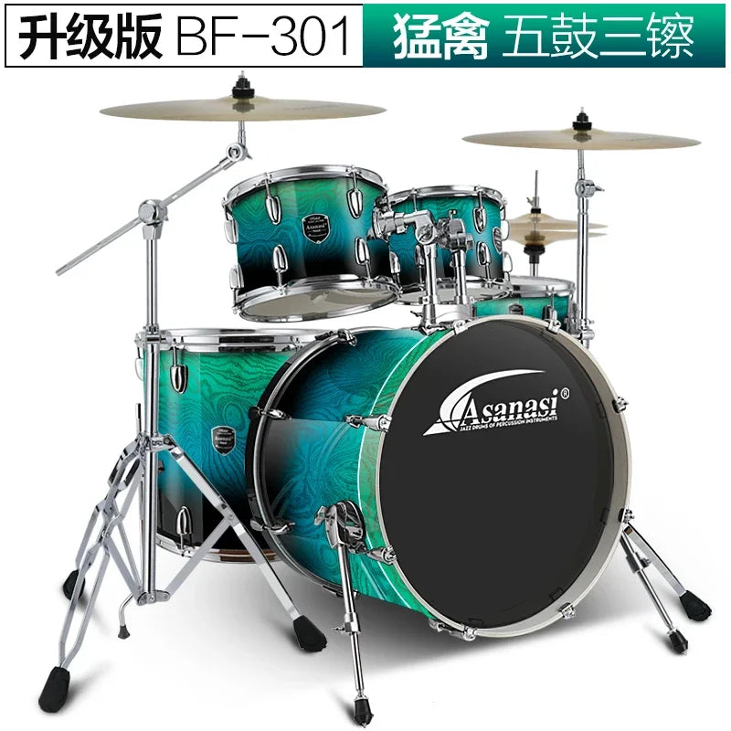 MMOOKA Jazz Drum Kit Set Rock Band Professional Percuss Metal Drum Set Professional Adults Cymbal Bateria Musical Drums Instrument