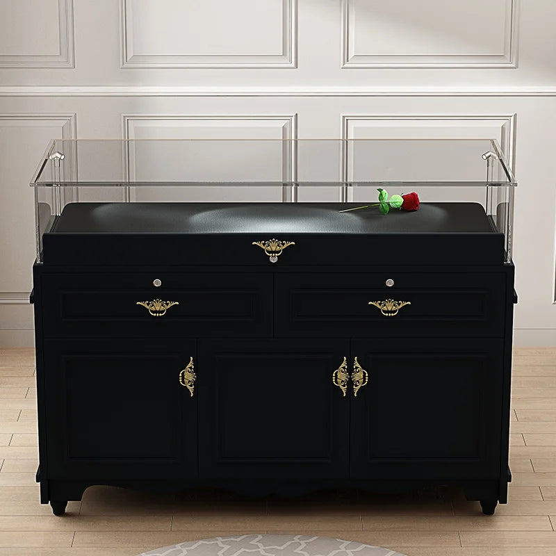 Jewelry display cabinet European style baking paint jewelry small counter silver jade display glass cabinet boutique product gla