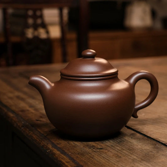 Jianghu Tea House Handmade Lotus Seed Pot Cultural Revolution Old Purple Clay 320cc Large Product Yixing Original Mineral