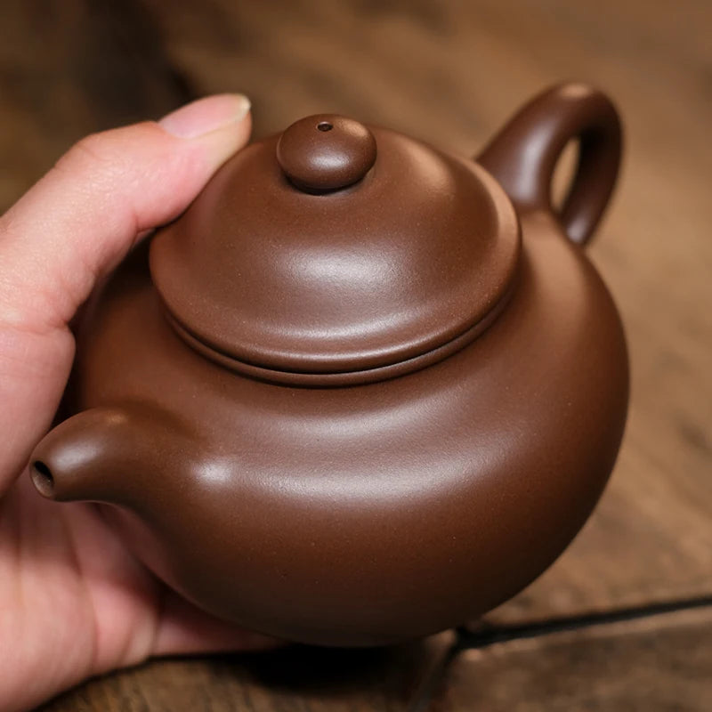 Jianghu Tea House Handmade Lotus Seed Pot Cultural Revolution Old Purple Clay 320cc Large Product Yixing Original Mineral