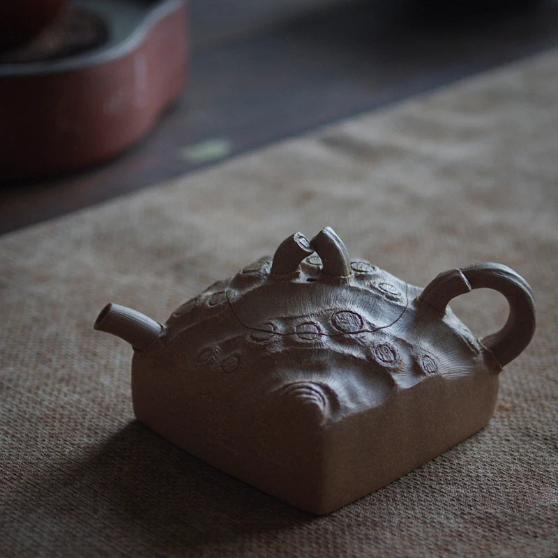 Jianghu Tea House Youhuang Section Mud Fully Handmade Scholar's Sketch Flower Ware Bamboo Root Pot Yixing Original Mine Purple C