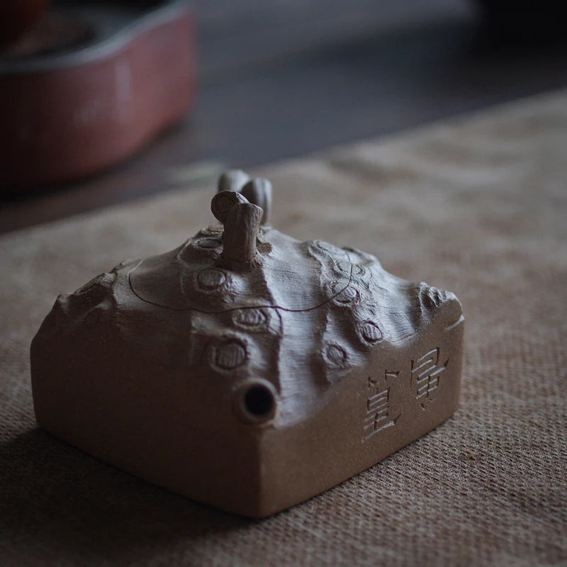 Jianghu Tea House Youhuang Section Mud Fully Handmade Scholar's Sketch Flower Ware Bamboo Root Pot Yixing Original Mine Purple C