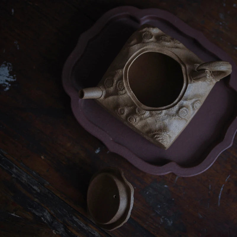 Jianghu Tea House Youhuang Section Mud Fully Handmade Scholar's Sketch Flower Ware Bamboo Root Pot Yixing Original Mine Purple C