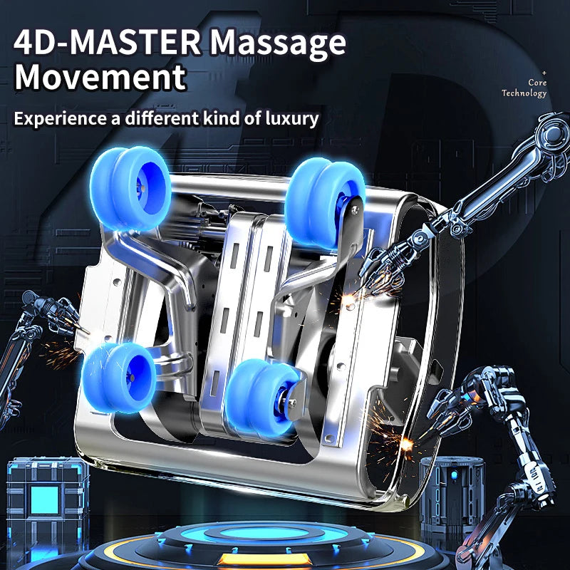 Jinkairui Luxury Smart Full-Body Zero-Gravity Shiatsu Massage Chair Airbag Surround Bluetooth Music Massage Sofa 4D Kneading X