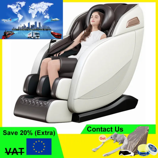 Jinkairui Luxury Zero-Gravity Intelligent Full-body Electric Massage Chair Bluetooth music Headrest U-shaped Pillow + LCD Touch