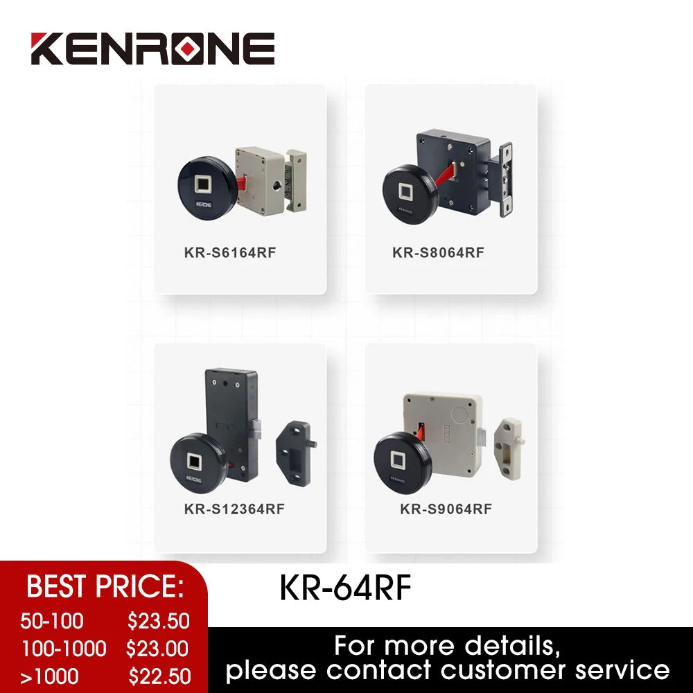 KENRONE Intelligent Keyless Circular Finger Print Reader Electric Biometric App Wireless Small Lock for School Locker