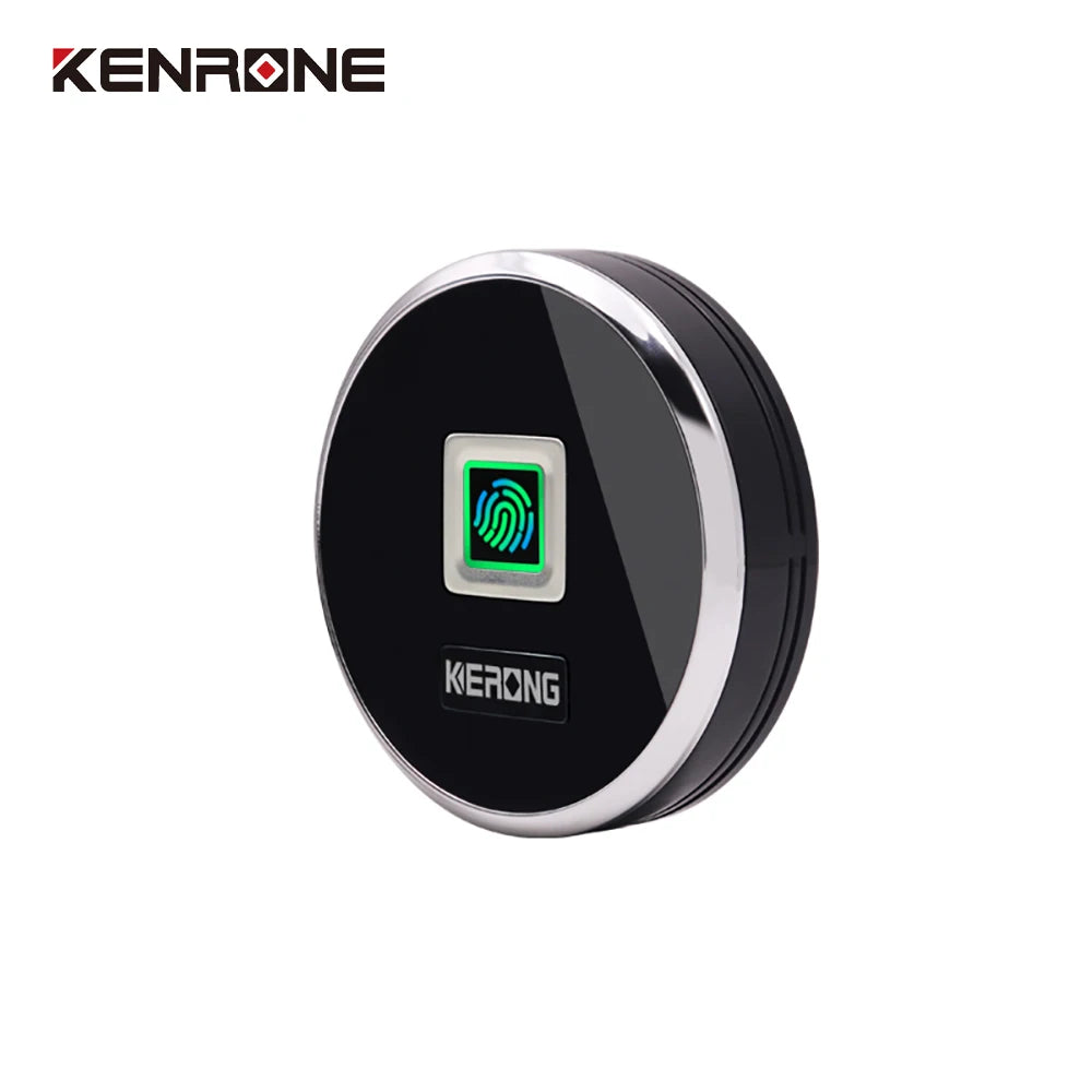 KENRONE Intelligent Keyless Circular Finger Print Reader Electric Biometric App Wireless Small Lock for School Locker