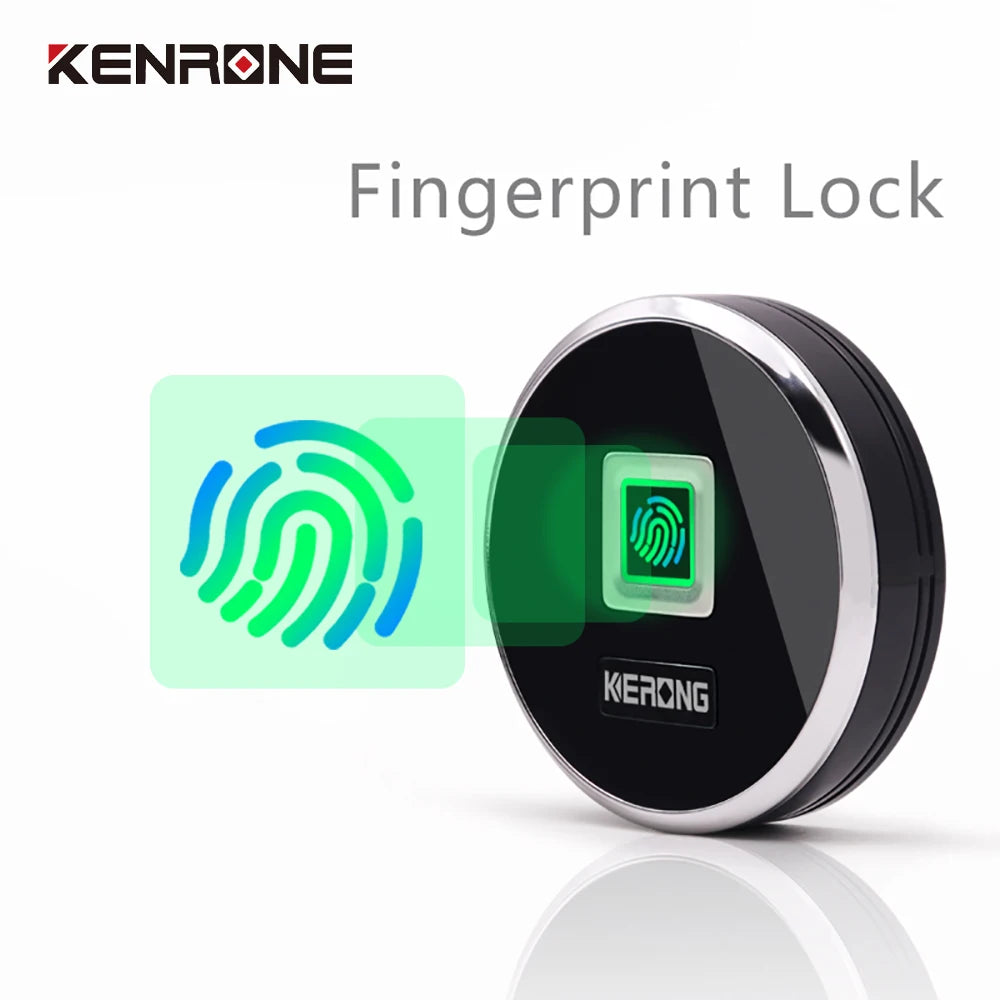 KENRONE Intelligent Keyless Circular Finger Print Reader Electric Biometric App Wireless Small Lock for School Locker