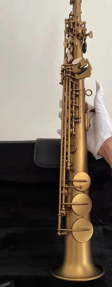 Keiworlks KSS-520 Woodwind B Flat Soprano Saxophone Brass Gold Lacquer Sax With Straight Curved Mouthpiece Saxofone